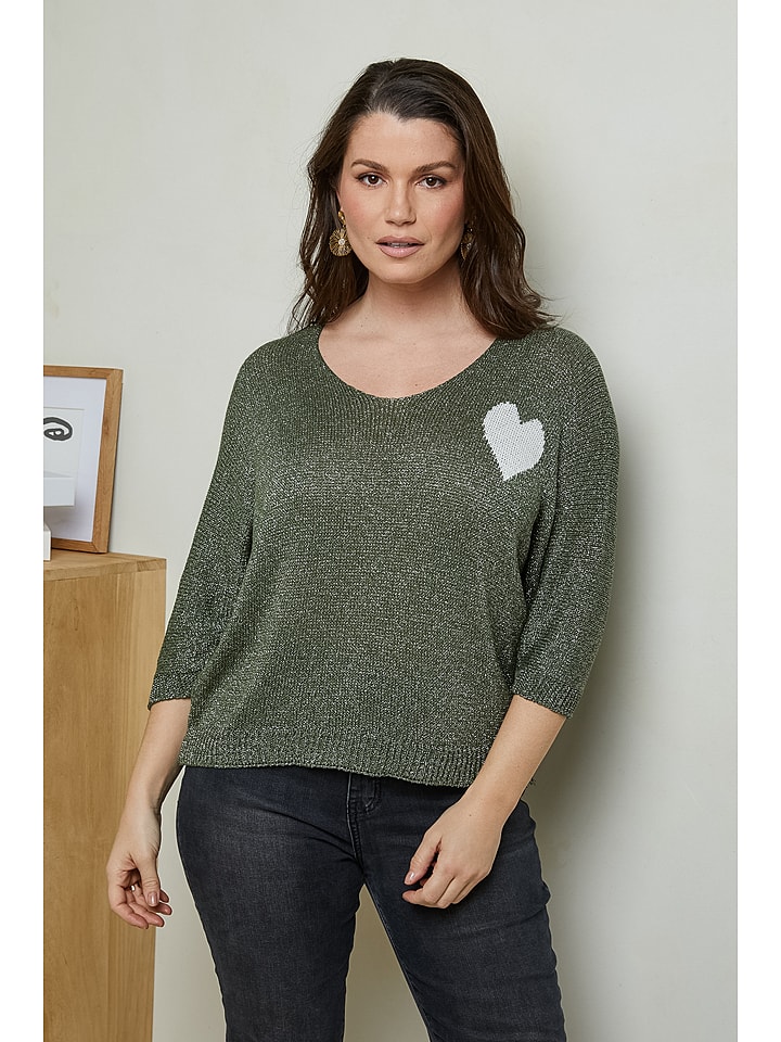 Curvy Lady Sweter w kolorze khaki rozmiar: 44/46