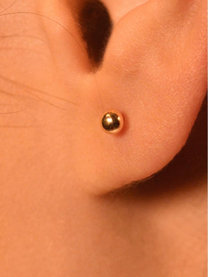 DIAMANTA Złote kolczyki-wkrętki "Demi Boule" rozmiar: onesize