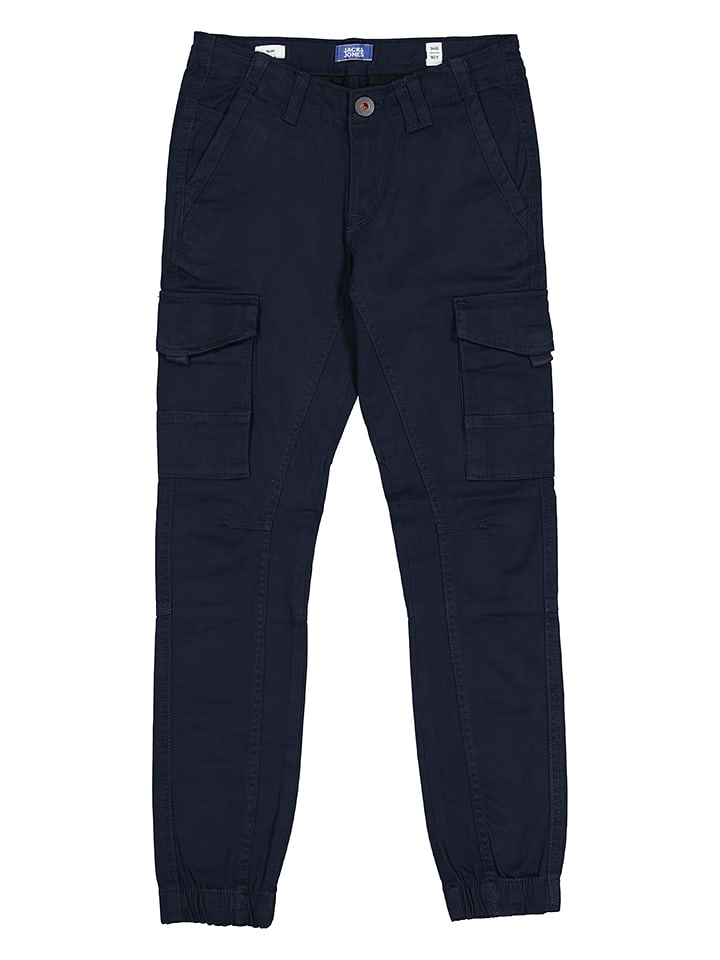 JACK & JONES Junior Bojówki "Paul" w kolorze granatowym rozmiar: 140