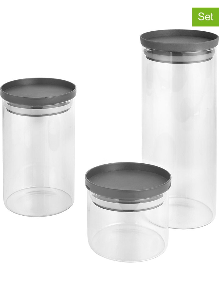 metaltex Słoiki (3 szt.) w kolorze czarnym rozmiar: onesize