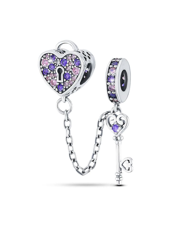 CHARM'S Srebrny łańcuszek zabezpieczający z kryształami rozmiar: onesize