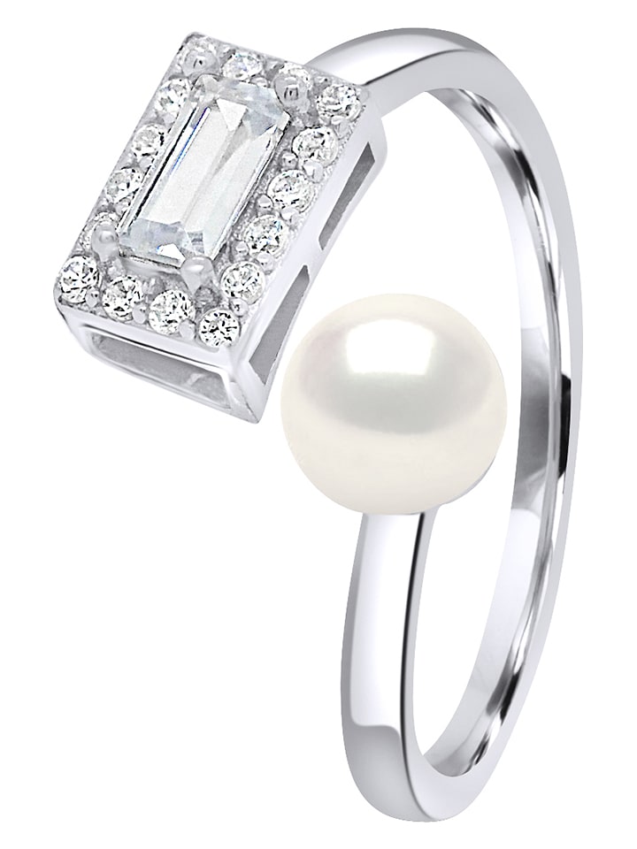 Pearline Srebrny pierścionek z perłą rozmiar: onesize