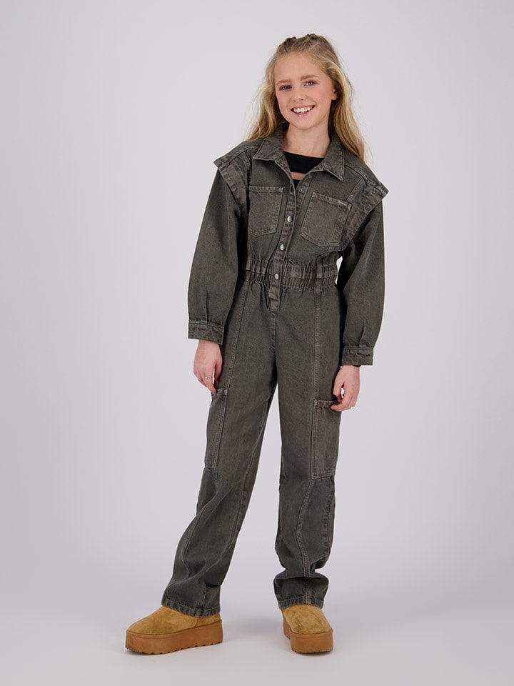 Vingino Kombinezon dżinsowy "Perlita" w kolorze antracytowym rozmiar: 92