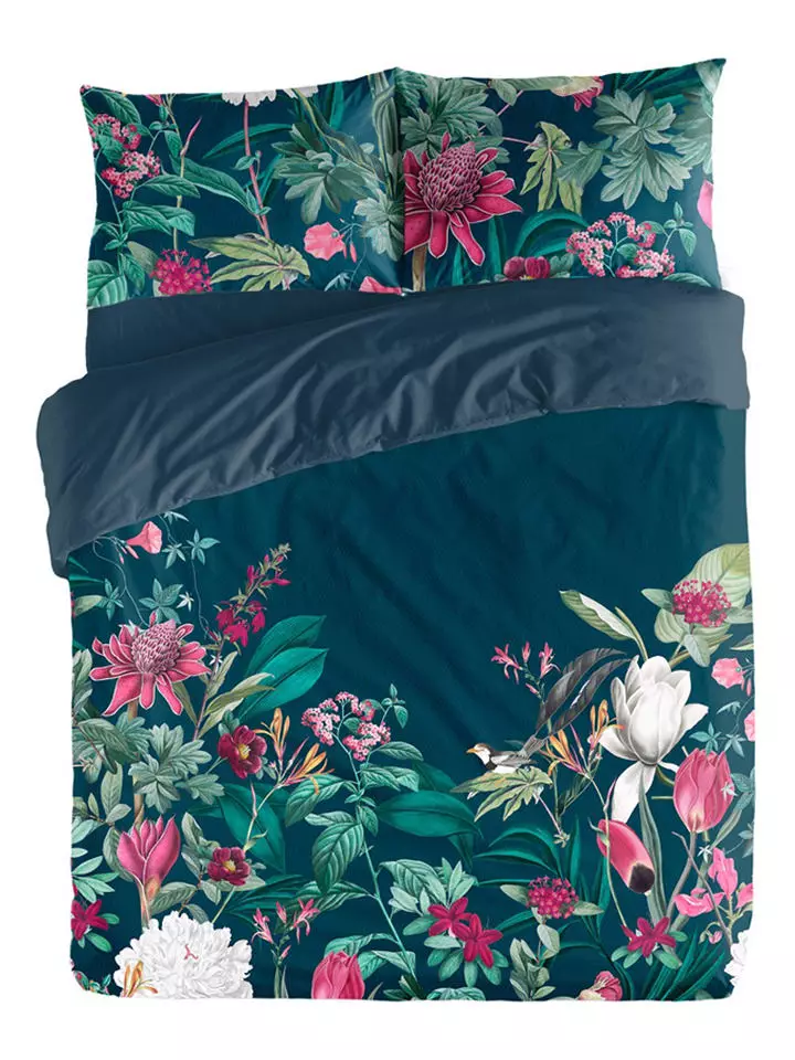 ethere Perkalowa poszwa "Patagonia" w kolorze morskim na kołdrę rozmiar: 200x200 cm