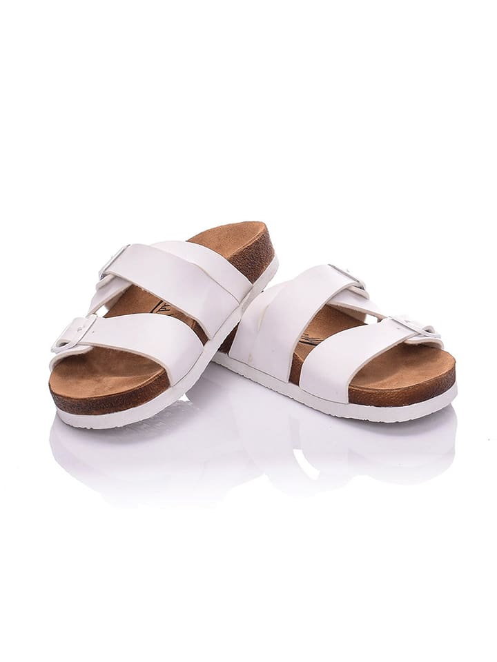 Moosefield Skórzane klapki w kolorze białym rozmiar: 40