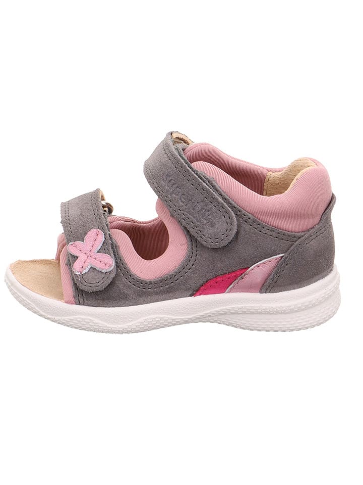 superfit Skórzane sandały w kolorze szaro-jasnoróżowym rozmiar: 21