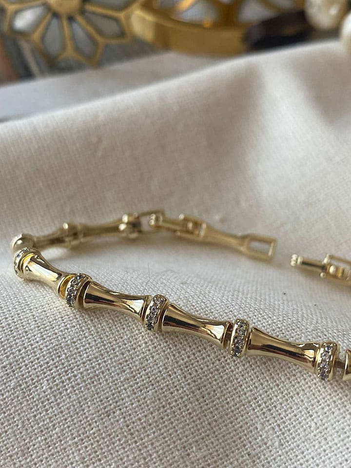 Luseera Pozłacana bransoletka z cyrkoniami rozmiar: onesize