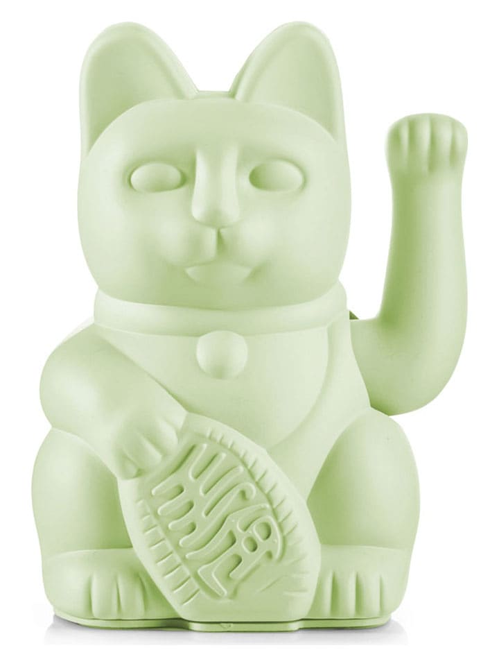 Donkey Figurka dekoracyjna "Lucky Cat" w kolorze jasnozielonym - 10,5 x 15 x 8,5 cm rozmiar: onesize