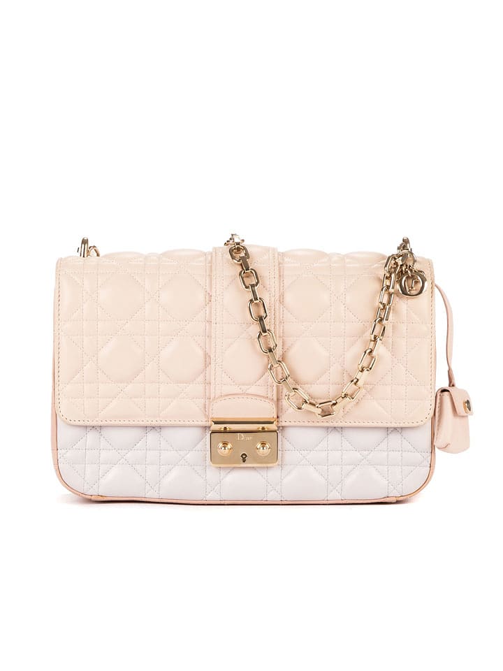 Christian Dior Skórzana torebka w kolorze beżowo-kremowym - 26 x 18 x 7 cm rozmiar: onesize