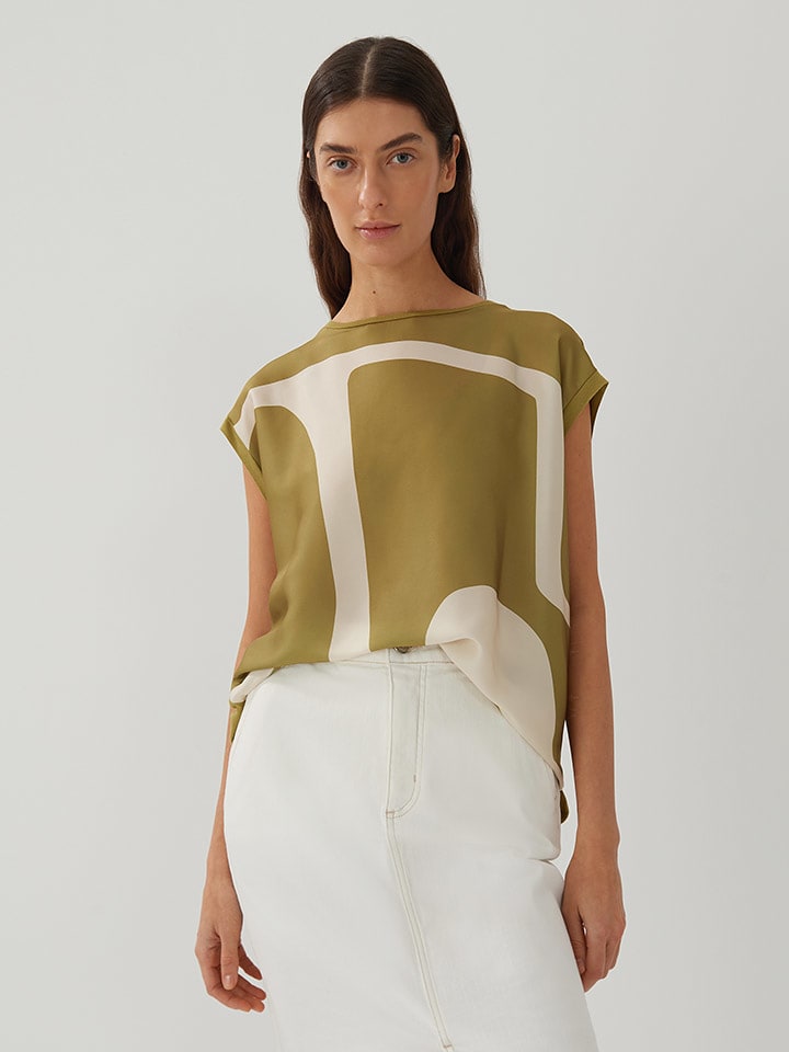 Someday Koszulka w kolorze oliwkowo-kremowym rozmiar: 38