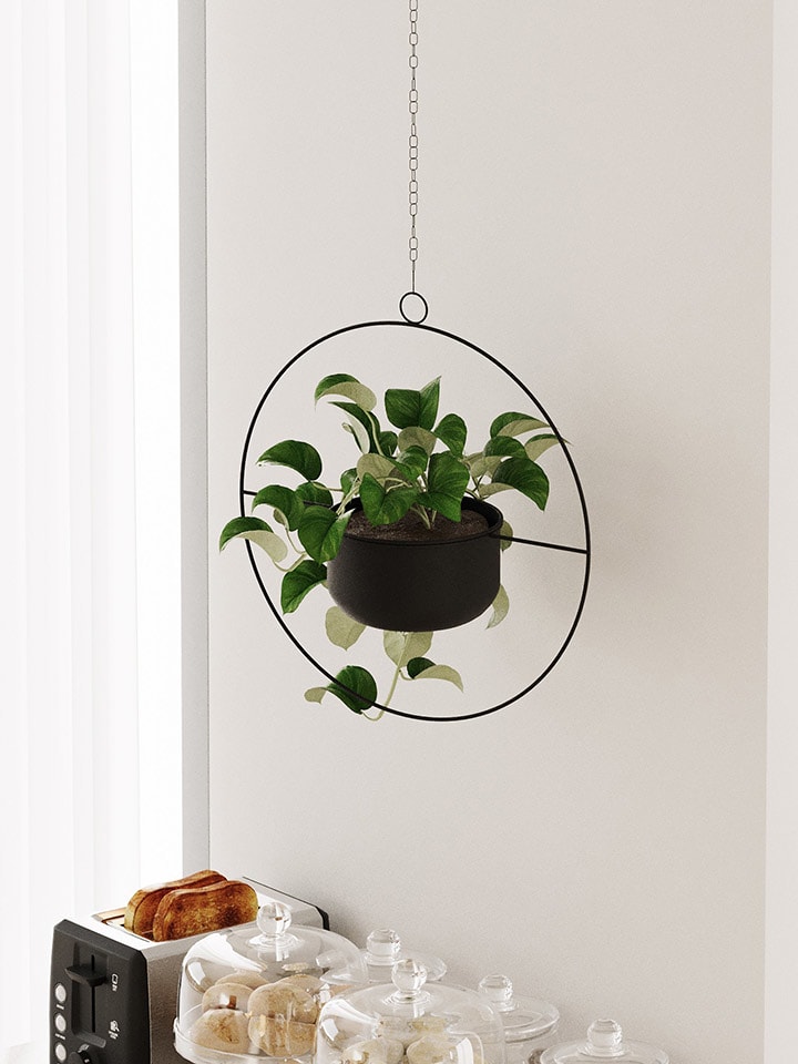 Evila Doniczka "Payanda" w kolorze czarnym - wys. 40 x Ø 17 cm rozmiar: onesize