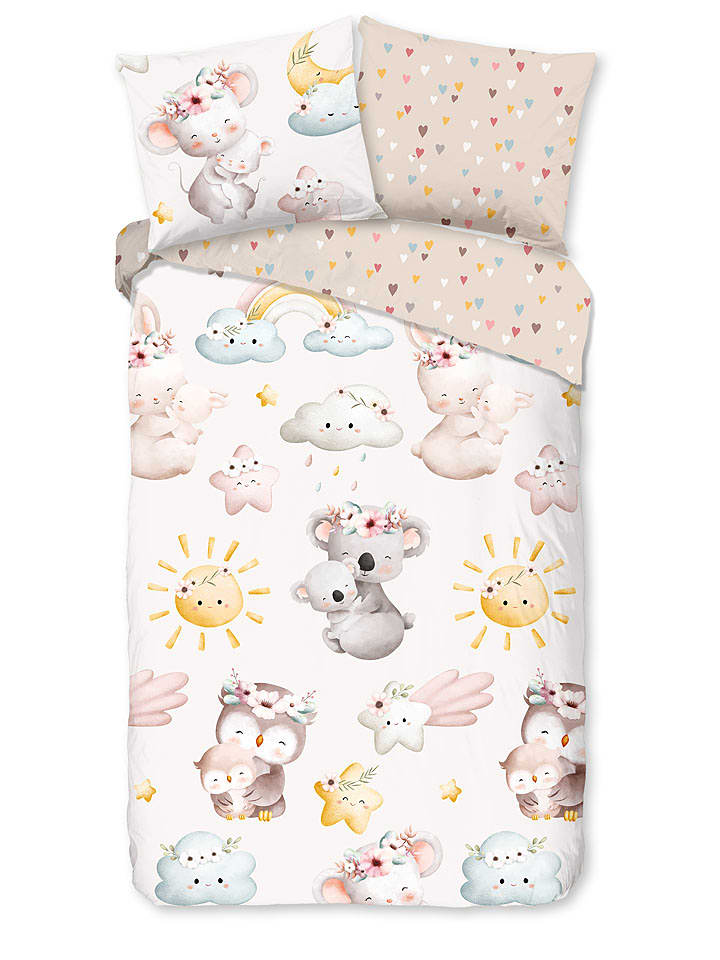 Good Morning Komplet pościeli "Hugs" w kolorze beżowym rozmiar: 100x135 cm