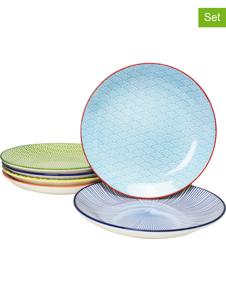 Ard'time Talerzyki deserowe (6 szt.) "Sabae" ze wzorem - Ø 20 cm rozmiar: onesize