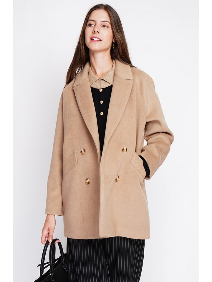 ASSUILI Płaszcz przejściowy w kolorze beżowym rozmiar: 42