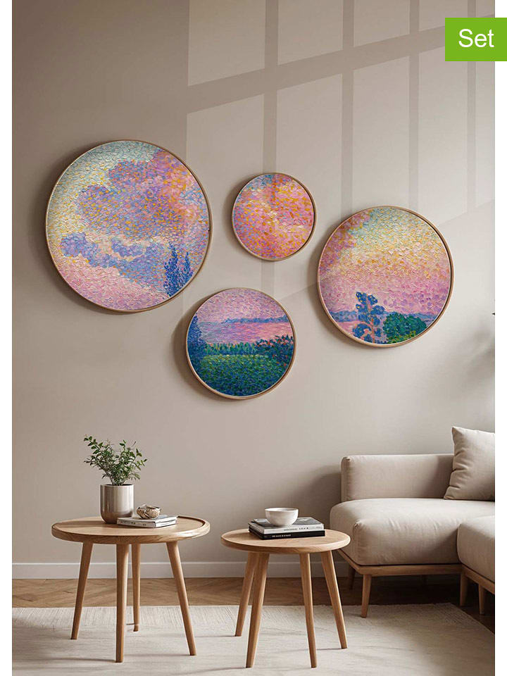 ABERTO DESIGN Druki artystyczne (4 szt.) w drewnianej ramce rozmiar: onesize