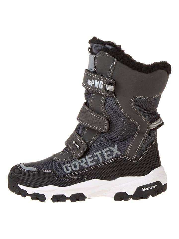 Primigi Skórzane kozaki zimowe "Kid GTX" w kolorze szarym rozmiar: 39