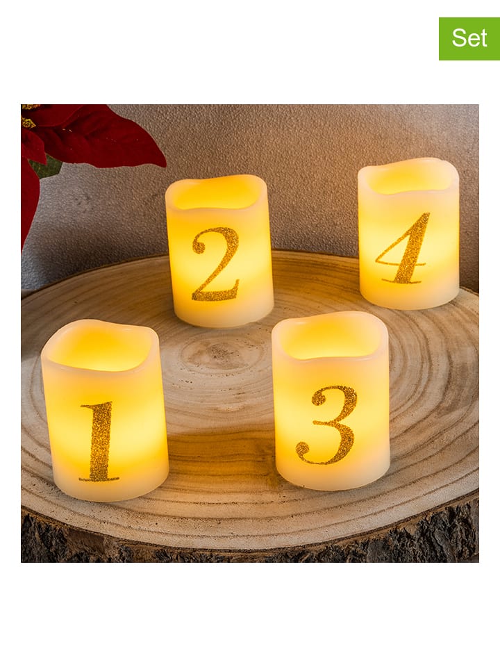 Profiline Świece LED (4 szt.) w kolorze kremowym - wys. 6,5 x Ø 5 cm rozmiar: onesize