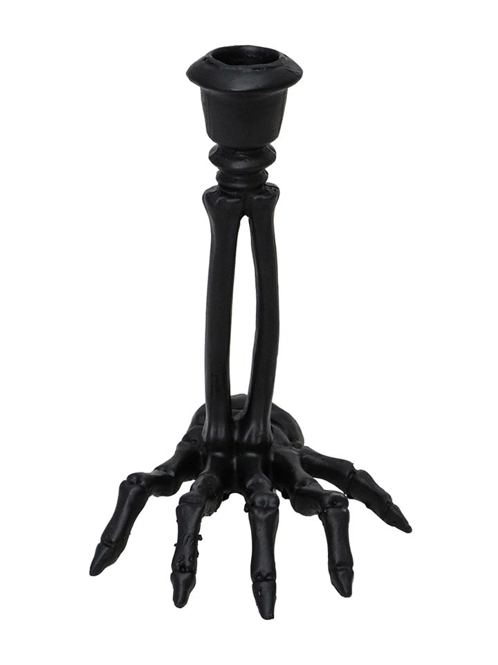 CHAKS Świecznik "Skeleton Hand" w kolorze czarnym - 12 x 16 x 11,5 cm rozmiar: onesize
