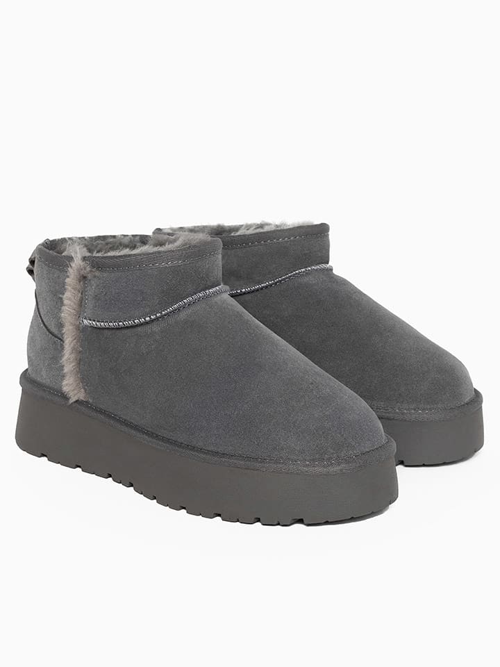 Gooce Skórzane botki zimowe "Wizz" w kolorze szarym rozmiar: 40