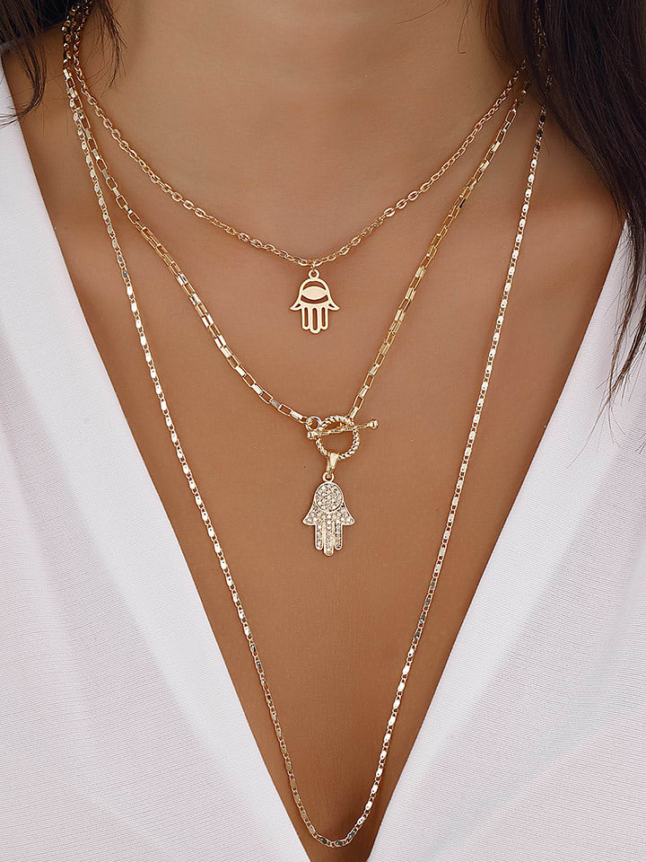 Nakkash Pozłacany naszyjnik z cyrkoniami rozmiar: onesize