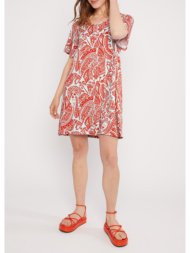 Blutsgeschwister Sukienka "Fly Little Bird" w kolorze czerwono-białym rozmiar: L