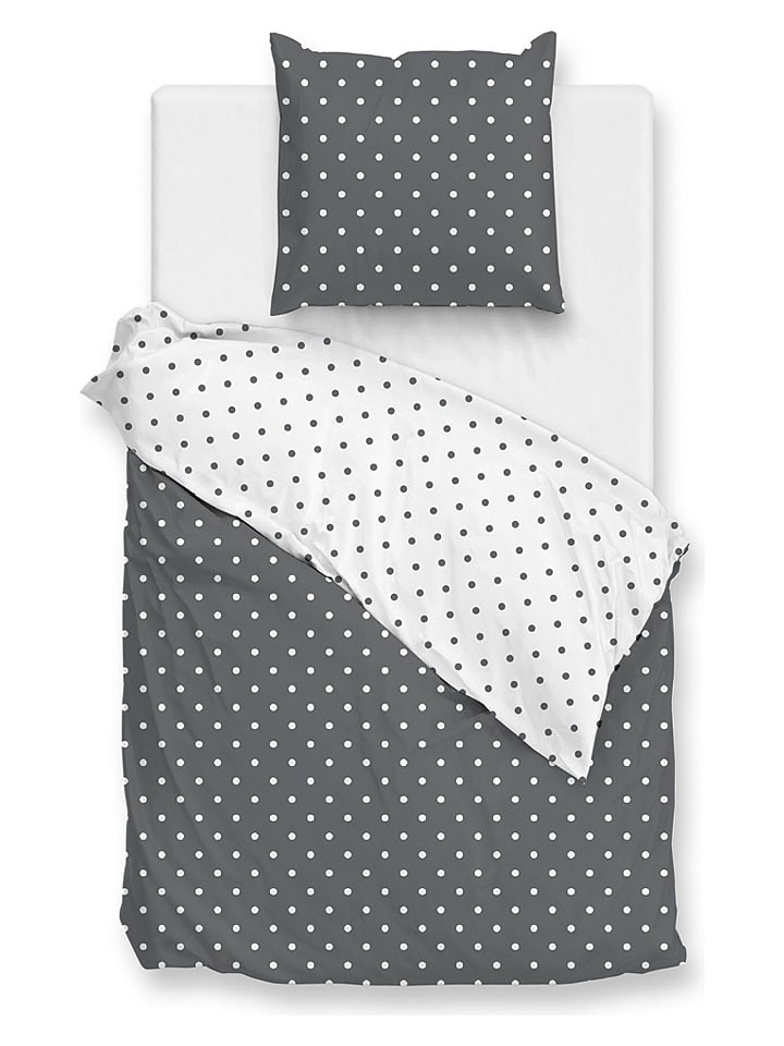 Zo!Home Komplet pościeli "Punta di Cotone" w kolorze szaro-białym rozmiar: 140x220 cm