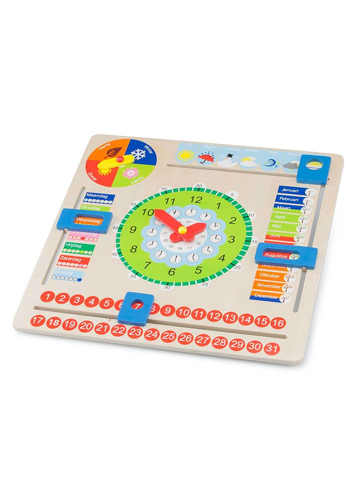 New Classic Toys Zegar z kalendarzem w różnych kolorach - 3+ rozmiar: onesize