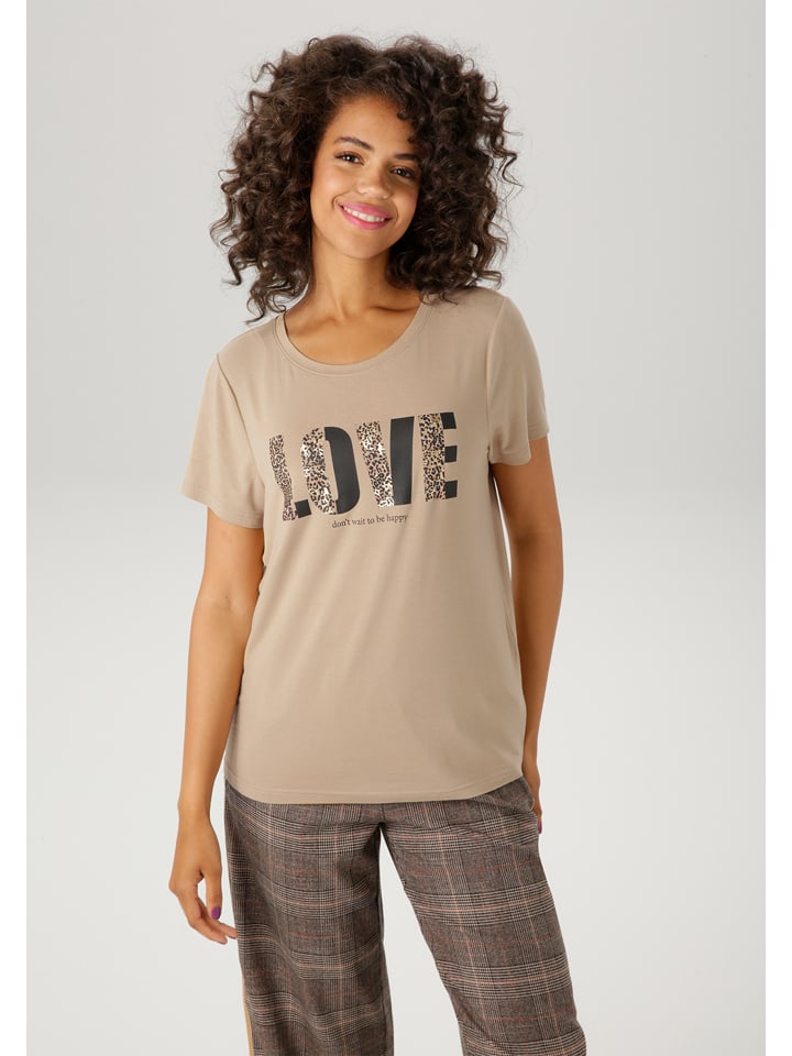 Aniston Koszulka w kolorze beżowym rozmiar: 40