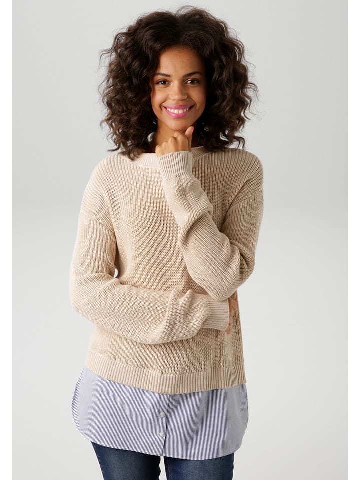 Aniston Sweter w kolorze beżowym rozmiar: 38