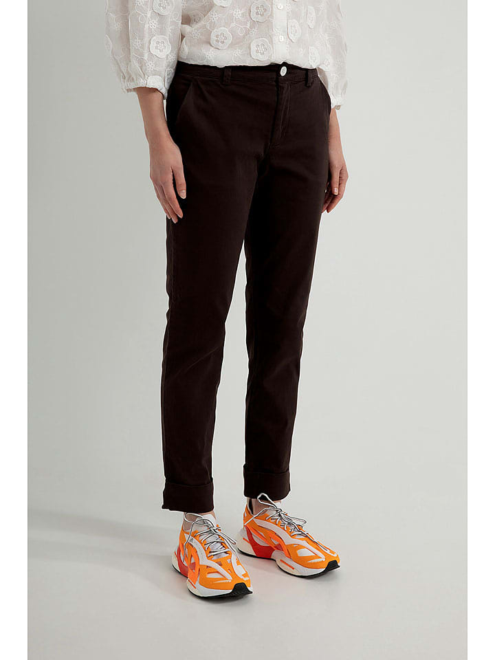 Josephine & Co Spodnie "Les pants" w kolorze ciemnobrązowym rozmiar: 34