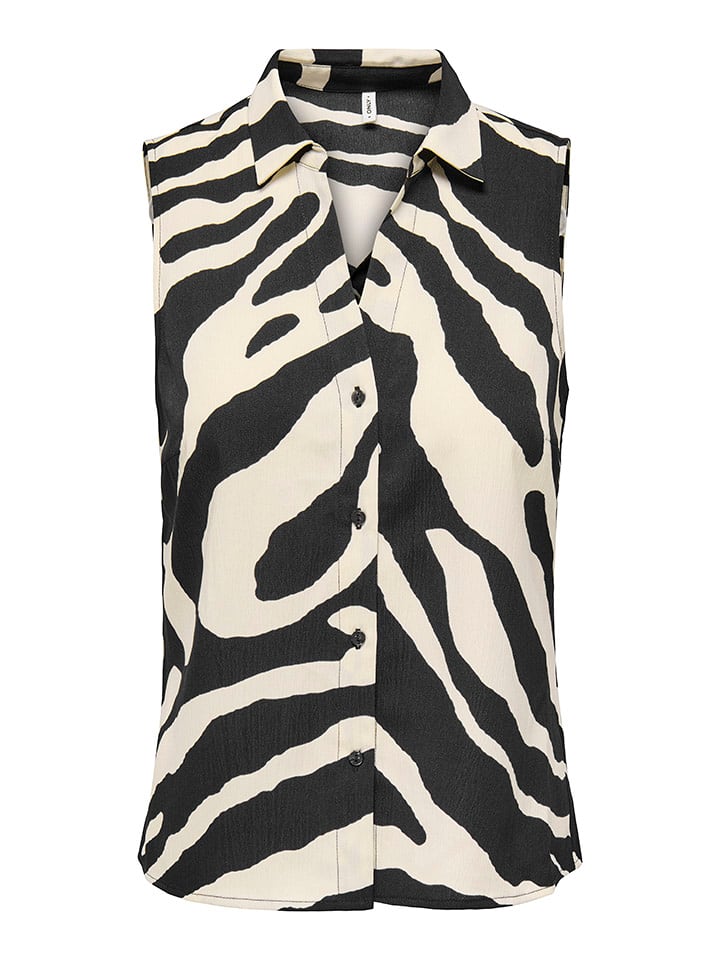 ONLY Top "Nova" w kolorze beżowo-czarnym rozmiar: S