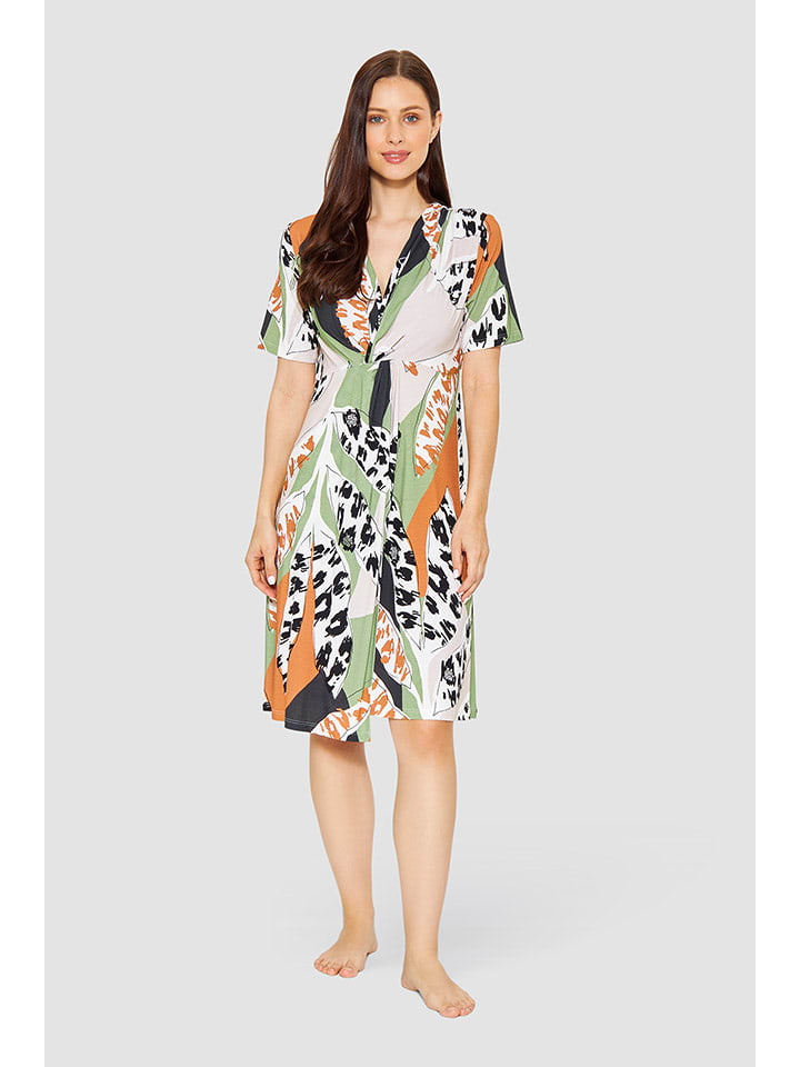 Féraud Sukienka w kolorze kremowo-zielono-czarnym rozmiar: 44