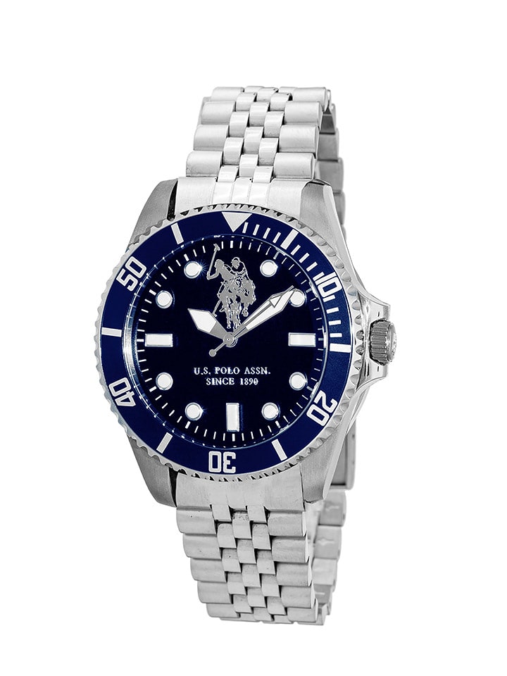 U.S. Polo Assn. Zegarek kwarcowy w kolorze srebrno-granatowym rozmiar: onesize
