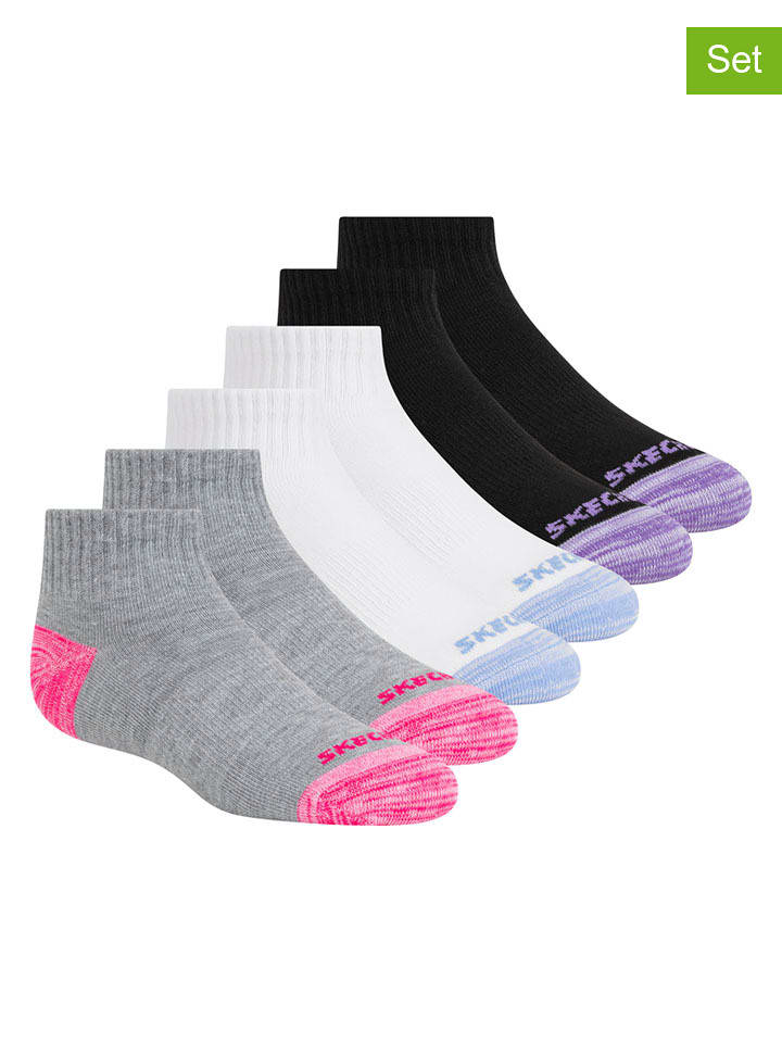 Skechers Skarpety (10 par) w kolorze czarno-biało-szarym rozmiar: 27,5-35,5
