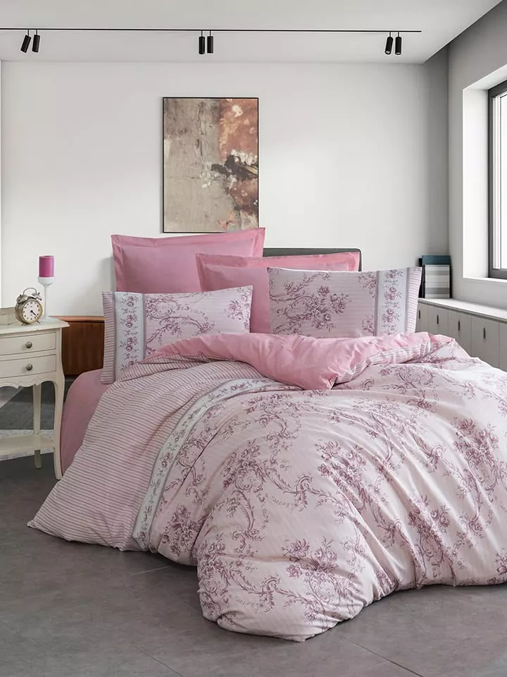 Elizabed Komplet pościeli "Roza" w kolorze jasnoróżowym rozmiar: 240x220 cm