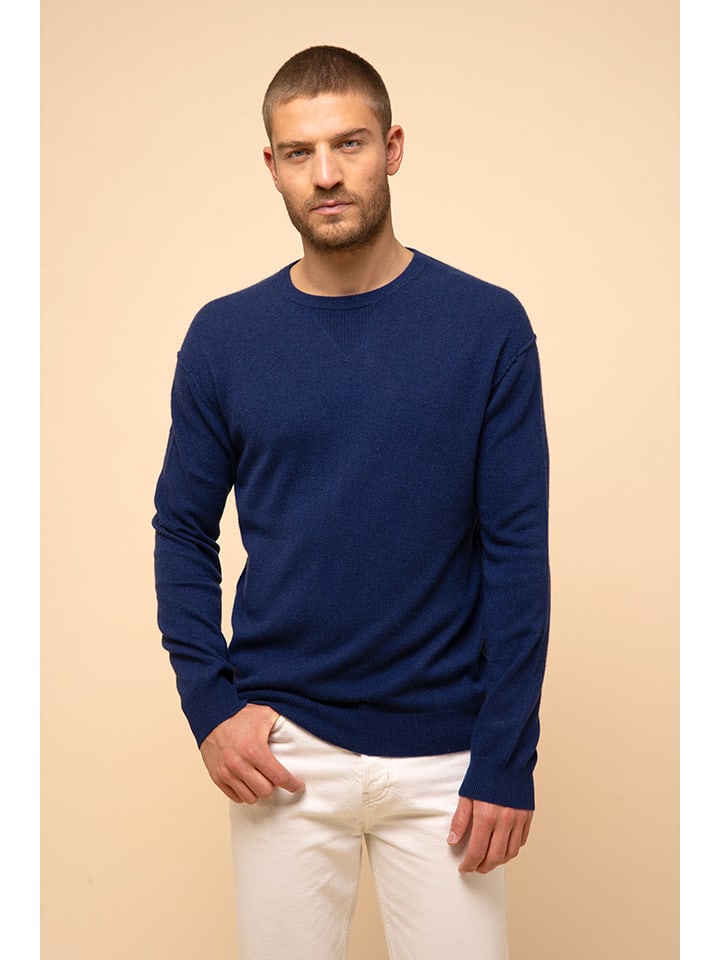 Just Cashmere Kaszmirowy sweter "Noe" w kolorze niebieskim rozmiar: M