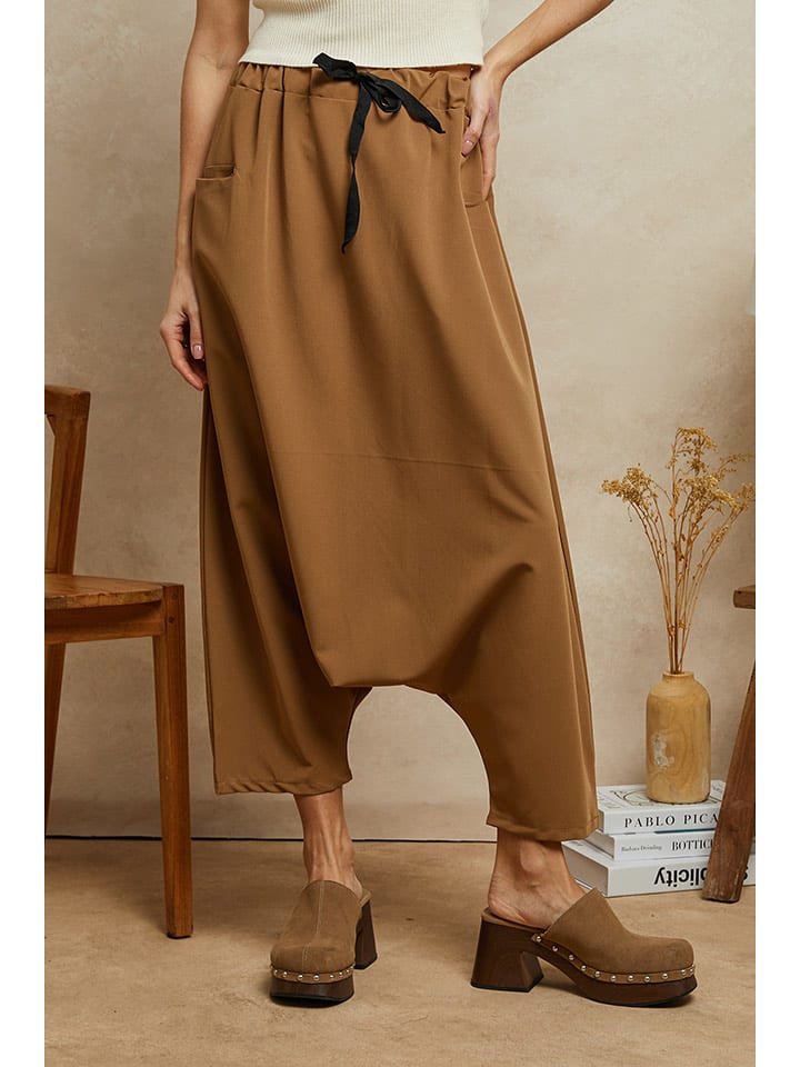 Plume Spodnie "Ariela" w kolorze karmelowym rozmiar: M