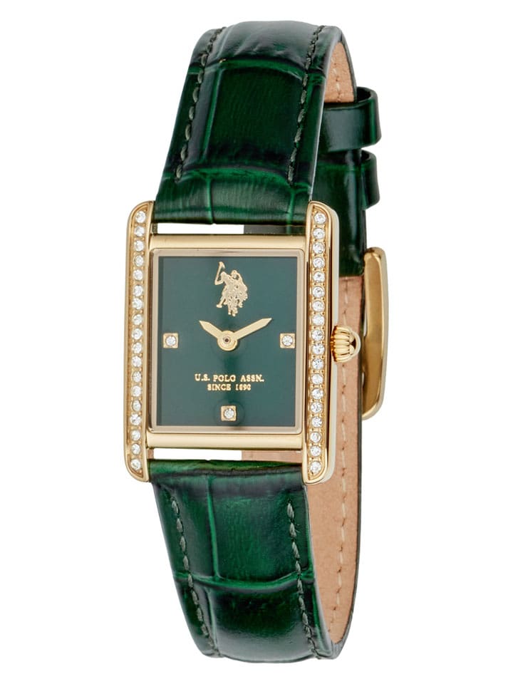 U.S. Polo Assn. Zegarek kwarcowy w kolorze złoto-ciemnozielonym rozmiar: onesize