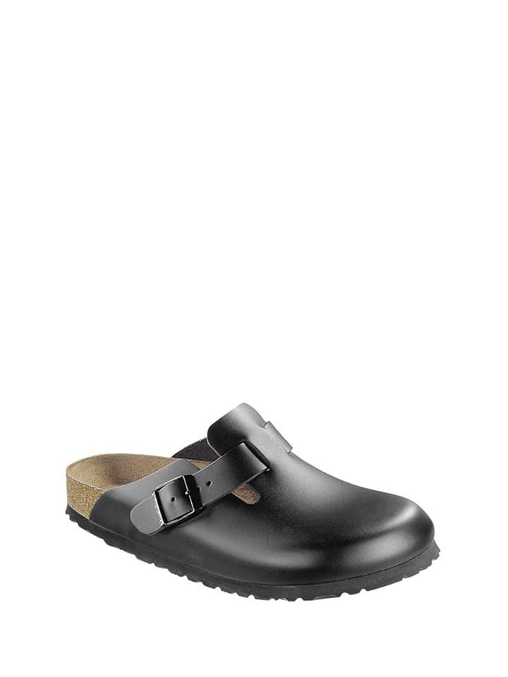 Birkenstock Skórzane chodaki "Boston" w kolorze czarnym rozmiar: 37