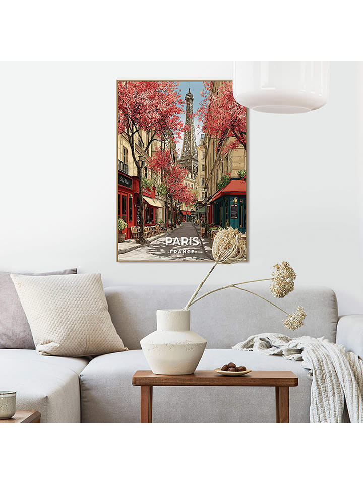 Orangewallz Druk artystyczny "Paris - Vintage" w ramce rozmiar: 50x70 cm