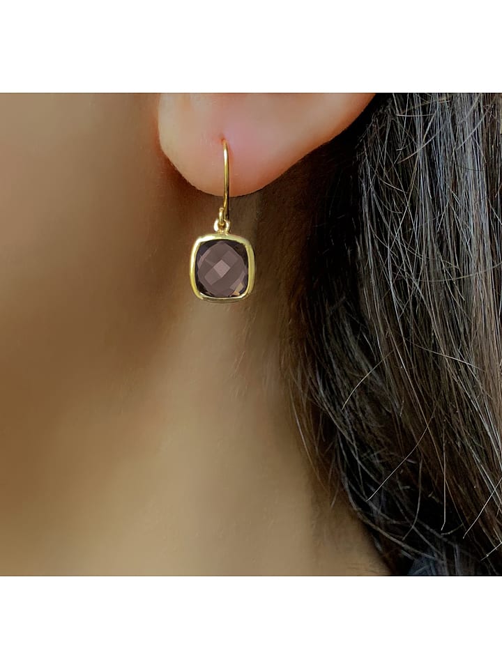 Les Petites Précieuses Pozłacane kolczyki z kwarcem rozmiar: onesize