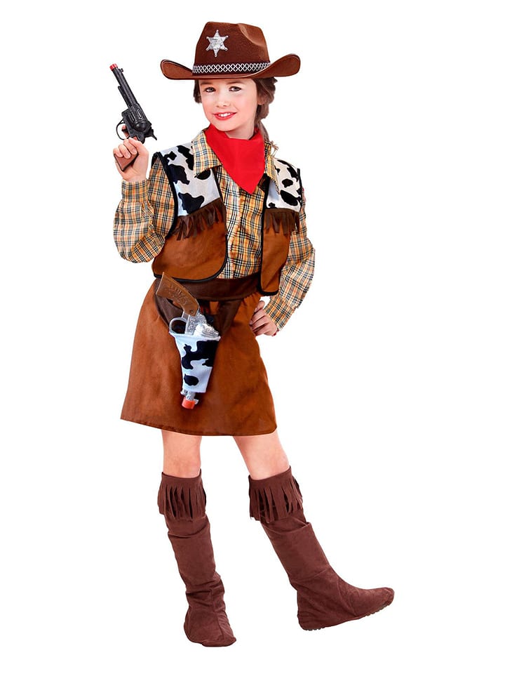 Carnival Party 5-częściowy kostium "Cowgirl" w kolorze brązowym rozmiar: 140