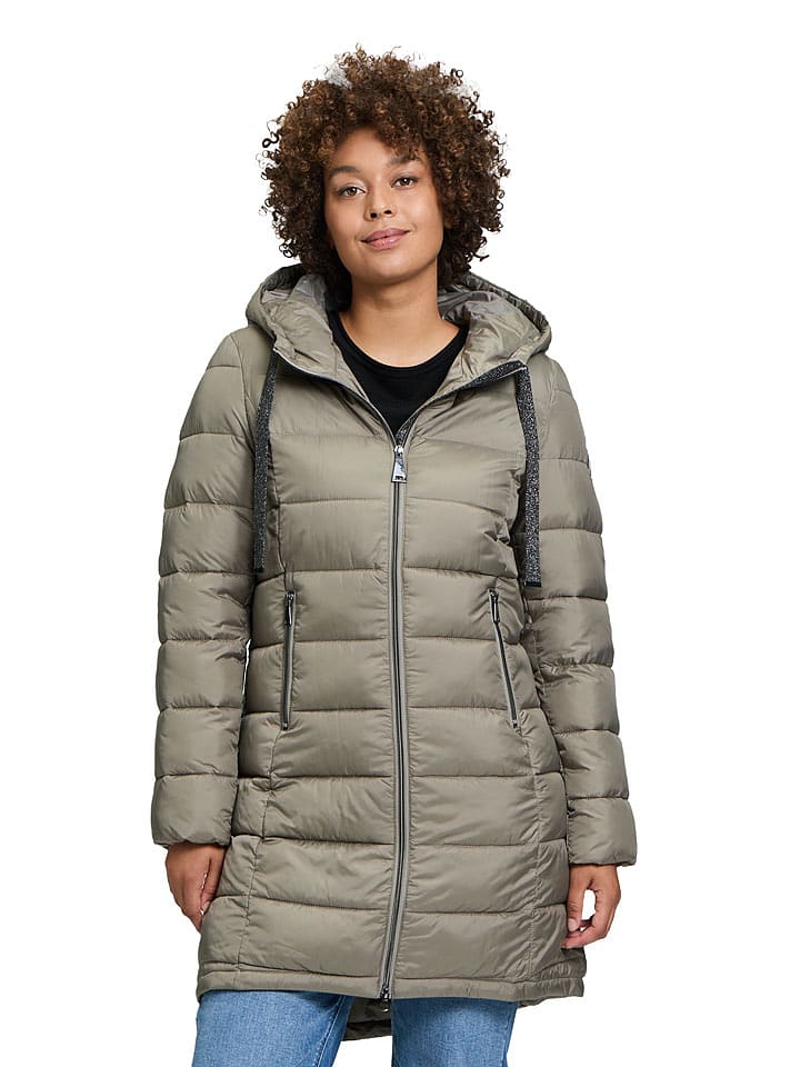 CARTOON Płaszcz pikowany w kolorze zielonym rozmiar: 46