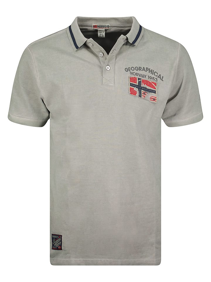 Geographical Norway Koszulka polo w kolorze szarym rozmiar: S