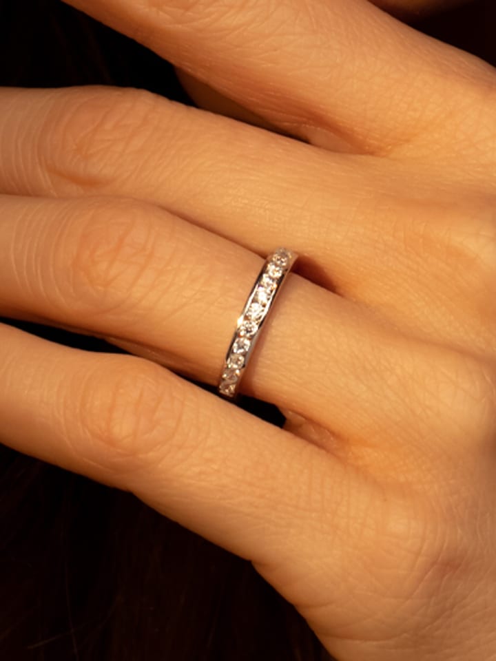 OR ÉCLAT Złoty pierścionek "Engagement" z cyrkoniami rozmiar: 54