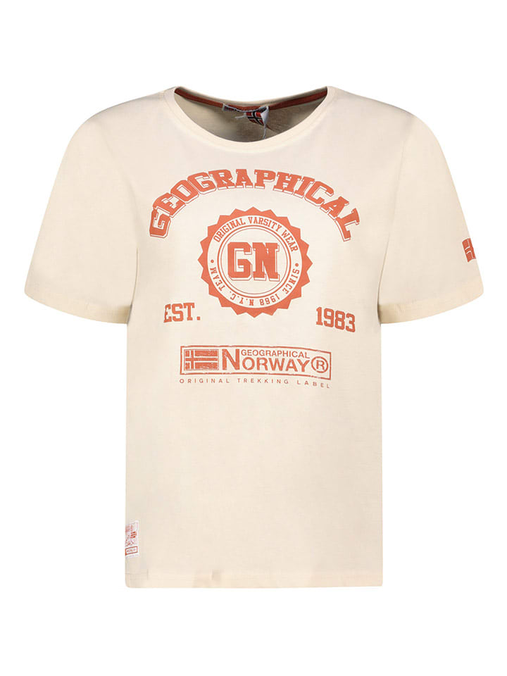 Geographical Norway Koszulka w kolorze beżowym rozmiar: M