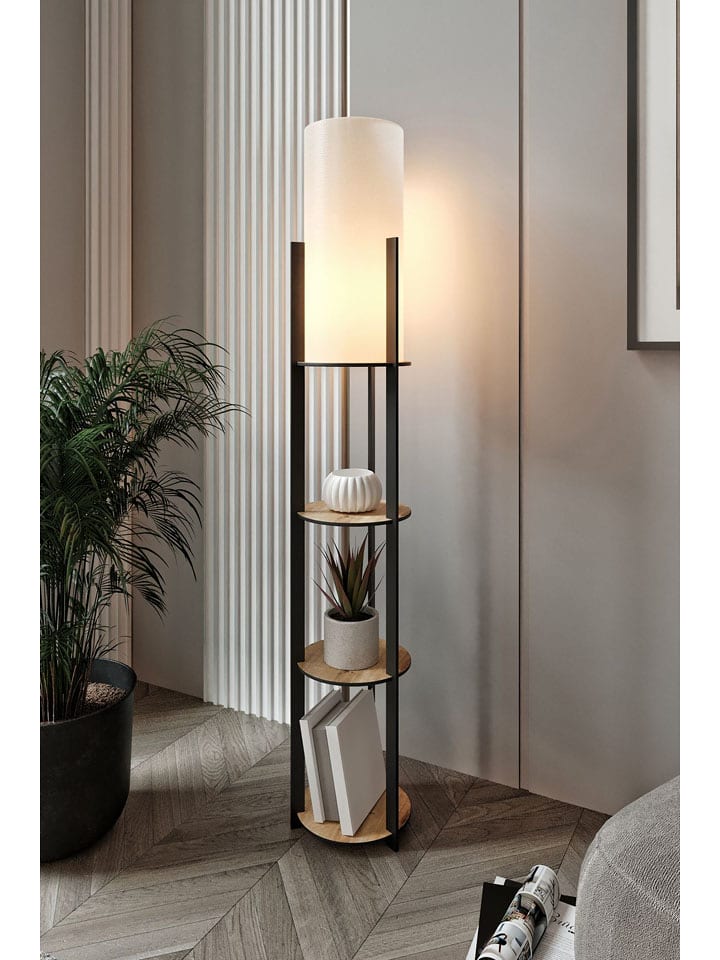 Opviq Lampa stojąca w kolorze czarno-jasnobrązowym - wys. 135 cm rozmiar: onesize
