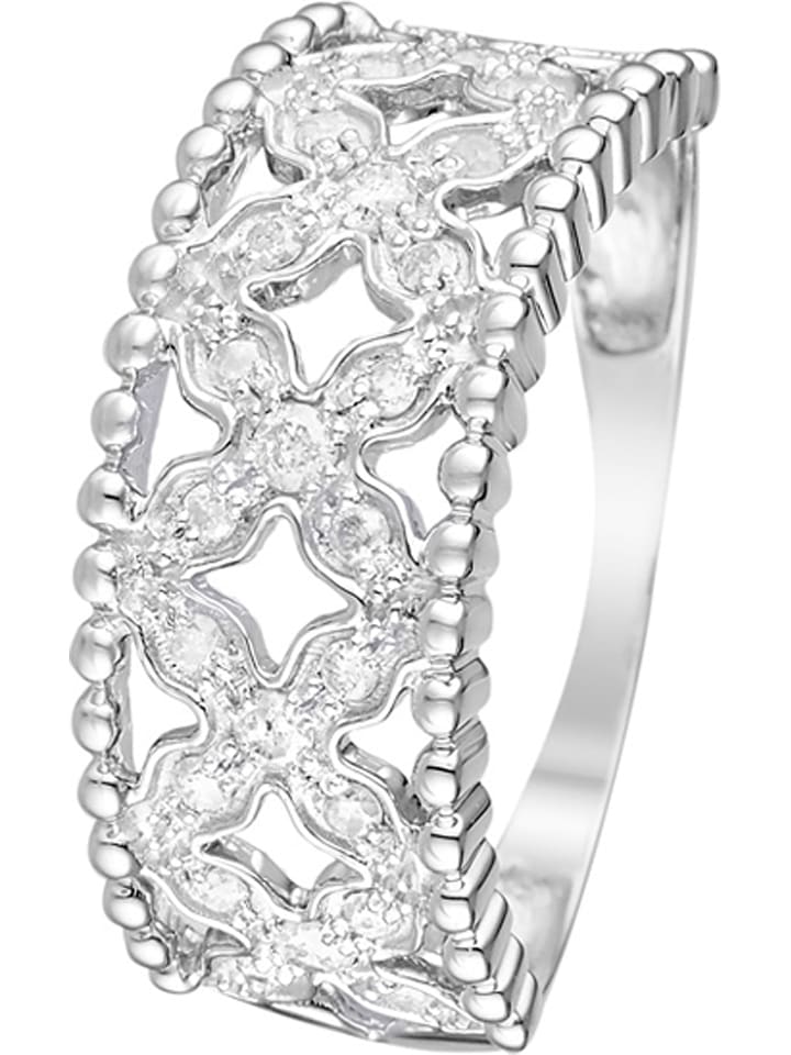 CARATELLI Złoty pierścionek "Dahlia" z diamentami rozmiar: 60