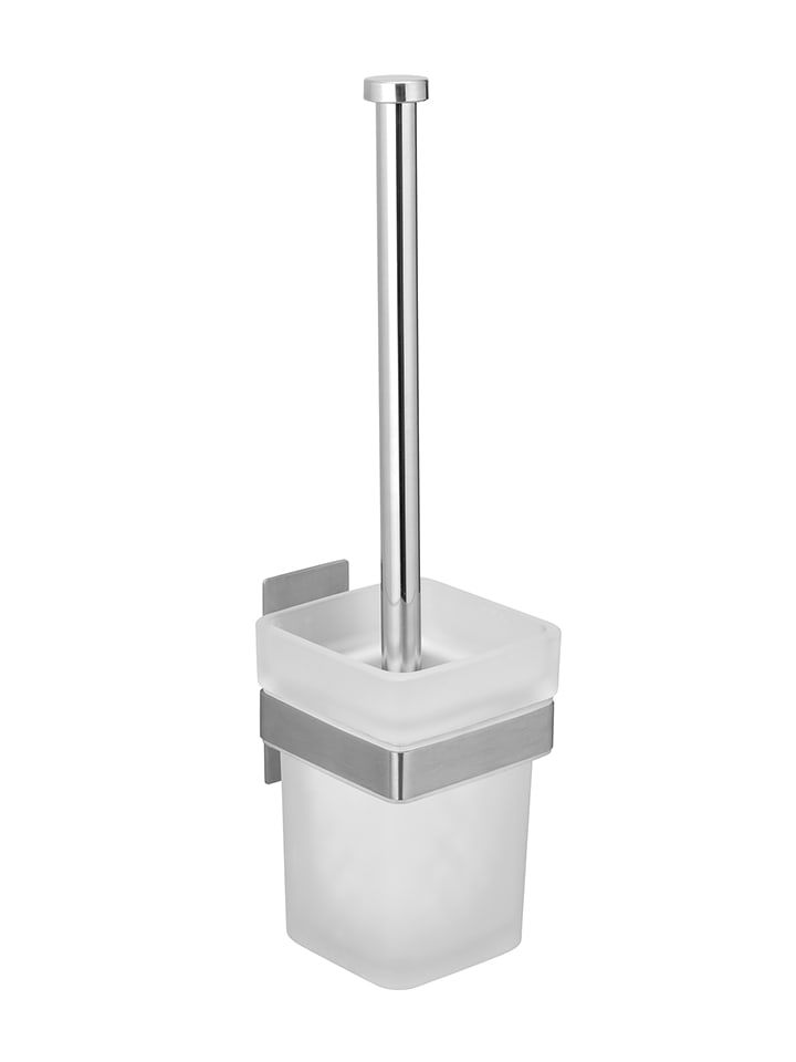 Wenko Zestaw WC "Genova" w kolorze srebrno-białym - 9 x 35 x 10,6 cm rozmiar: onesize