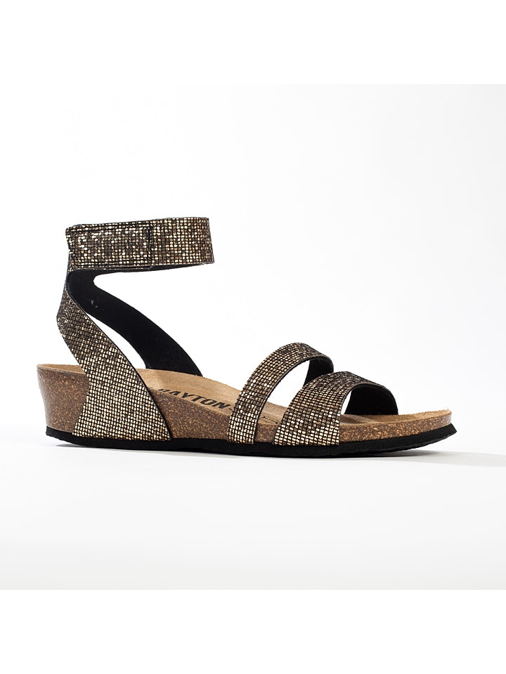 BAYTON Sandały "Otrante" w kolorze brązowym na koturnie rozmiar: 38